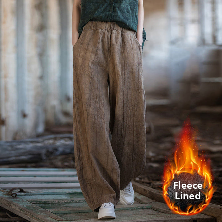 Buddha Stonesレトロ タイダイ ハーレムパンツ カジュアル レディース ヨガパンツ ポケット付き - ブラウン(裏起毛バージョン) - US6、 UK/AU10、 EU38 (L)  - image 59