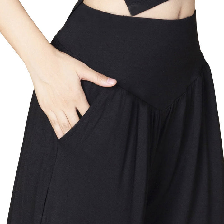 Buddha Stones無地 モダール ヨガ ダンス ハイウエスト ハーレムパンツ ポケット付き - image 10