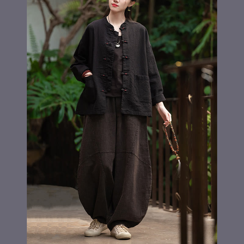 Buddha Stonesのカエルボタンシャツ 禅瞑想用トップス コットンリネンジャケット - image 19