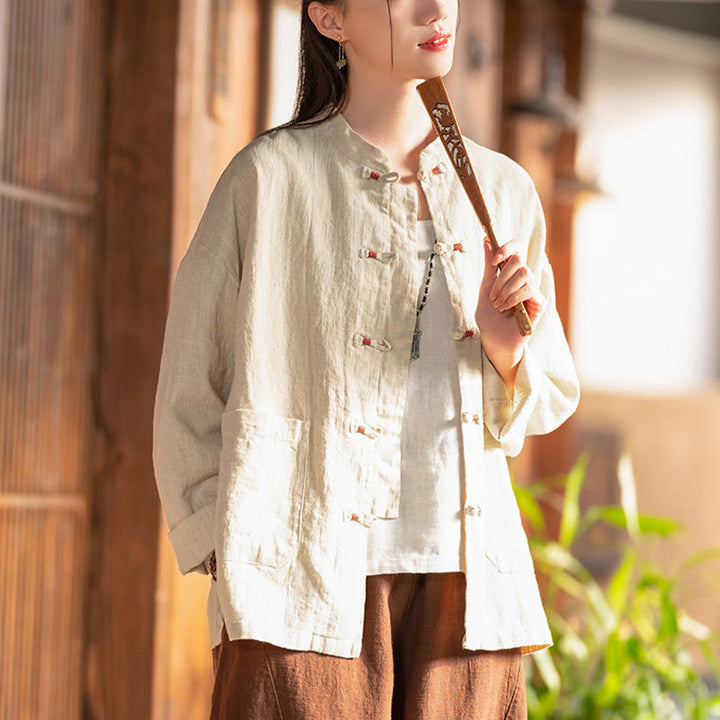 Buddha Stonesのカエルボタンシャツ 禅瞑想用トップス コットンリネンジャケット - image 4