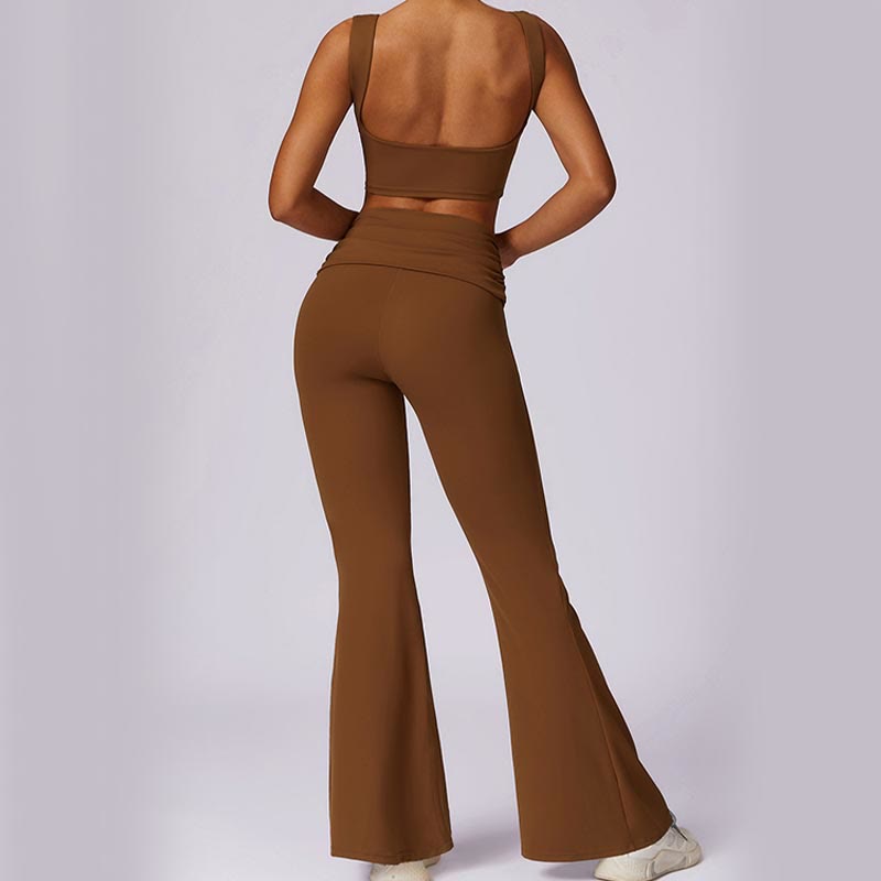 Buddha Stonesノースリーブ バックレス ストラップ タンクトップ ブラ フレアパンツ スポーツ フィットネス ヨガ - image 75