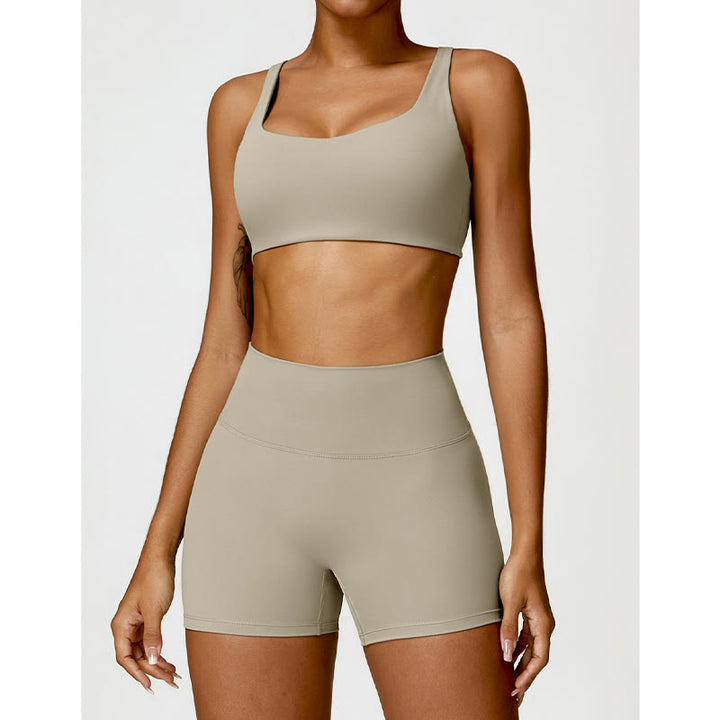 Buddha Stonesジム スポーツ ヨガ バックレス ブラ クロップ タンクトップ ショーツ - image 51