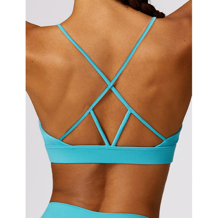 Buddha Stonesジム スポーツ ヨガ バックレス ブラ クロップ タンクトップ 通気性 ショーツ