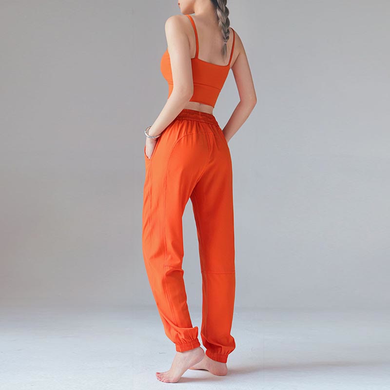 Buddha Stonesハイウエスト フィットネス ヨガ スポーツ ジョガー トラックパンツ ポケット付き スウェットパンツ