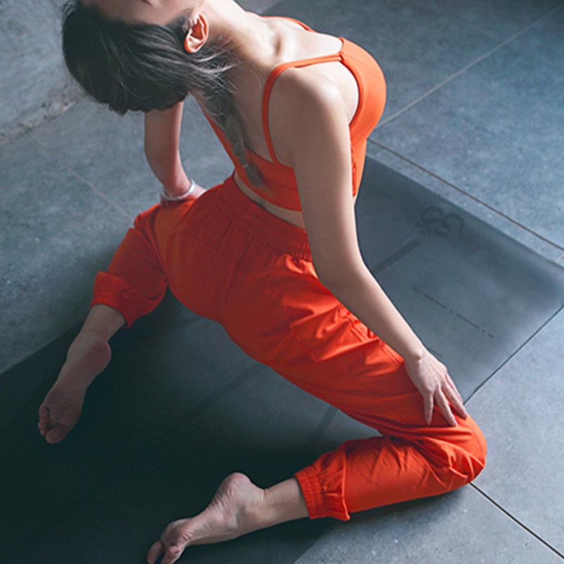 Buddha Stonesハイウエスト フィットネス ヨガ スポーツ ジョガー トラックパンツ ポケット付き スウェットパンツ