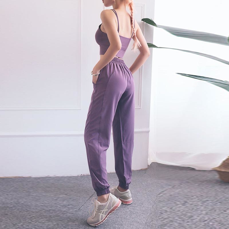 Buddha Stonesハイウエスト フィットネス ヨガ スポーツ ジョガー トラックパンツ ポケット付き スウェットパンツ