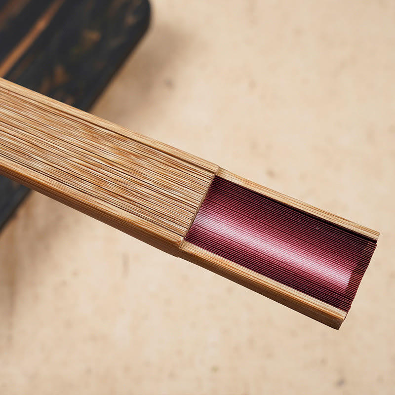 Buddha Stonesの単色グラデーション中空彫刻手持ち竹折りたたみ扇子