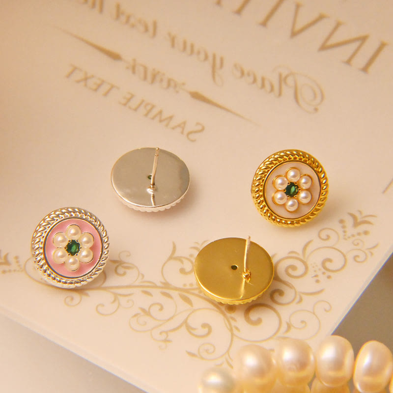 Buddha Stonesエナメルフラワー幸運イヤリング - image 2