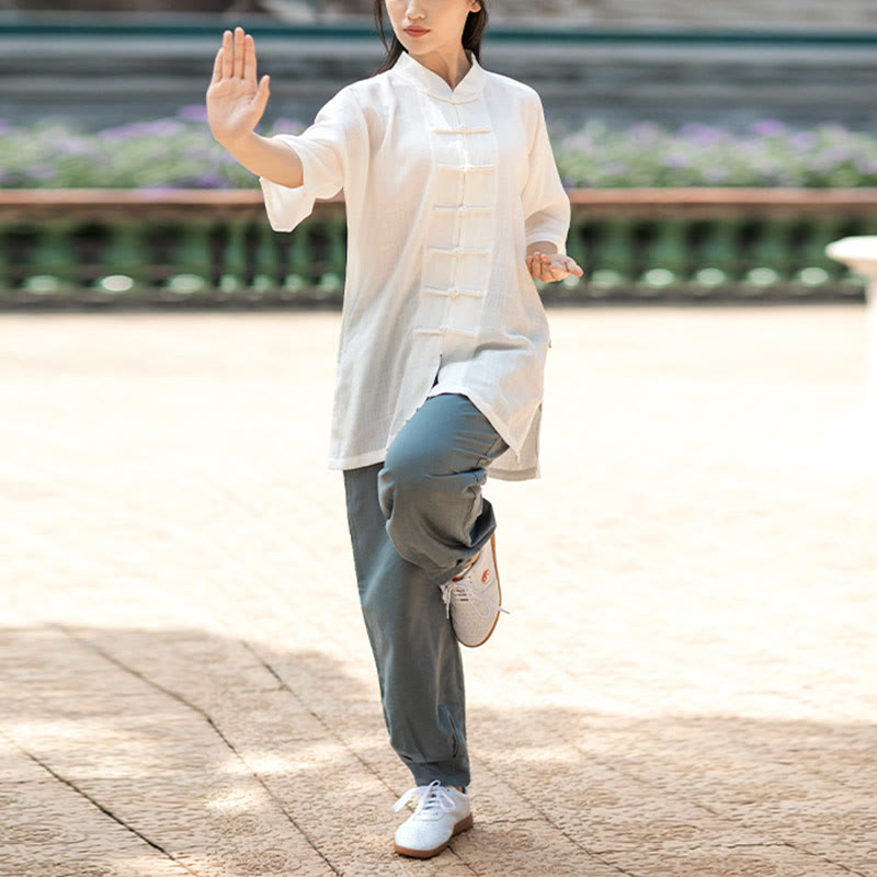 Buddha Stones無地 カエルボタン 瞑想 祈り スピリチュアル 禅 太極拳 気功 練習 ユニセックス 服セット