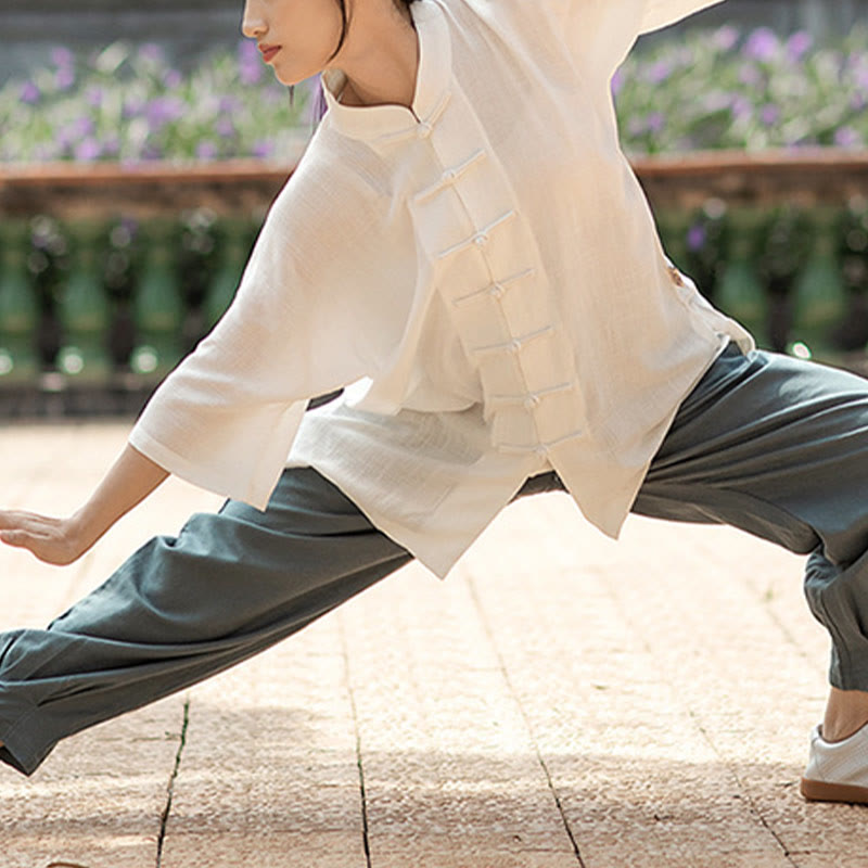 Buddha Stones無地 カエルボタン 瞑想 祈り スピリチュアル 禅 太極拳 気功 練習 ユニセックス 服セット