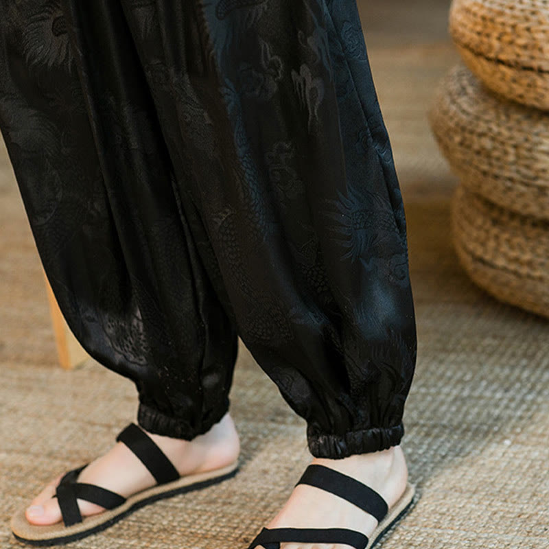 Buddha Stones ゆったりシルエット メンズ ハーレムパンツ ポケット付き