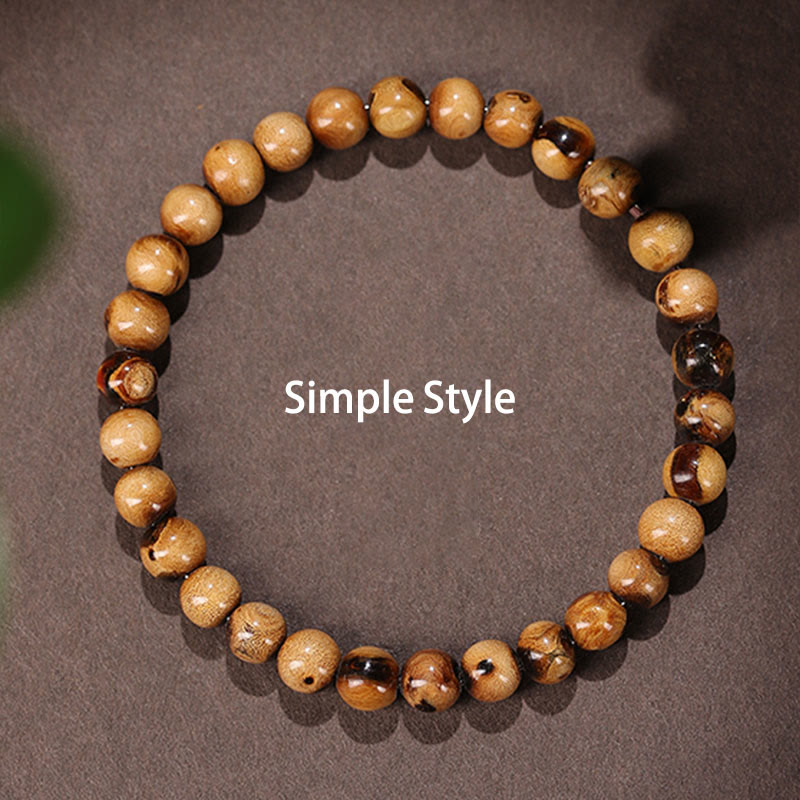 Buddha Stones925 スターリングシルバー 天然黄金の海柳 ザキラム 富の女神 幸運 福 キャラクター 成功 ブレスレット - シンプルバージョン - 10mm(手首周り14~16cm) - image 8