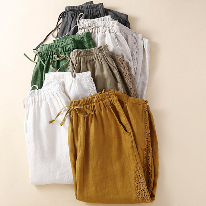 Buddha Stones無地フラワー ルーズドローストリング ハーレムパンツ ポケット付き - image 36