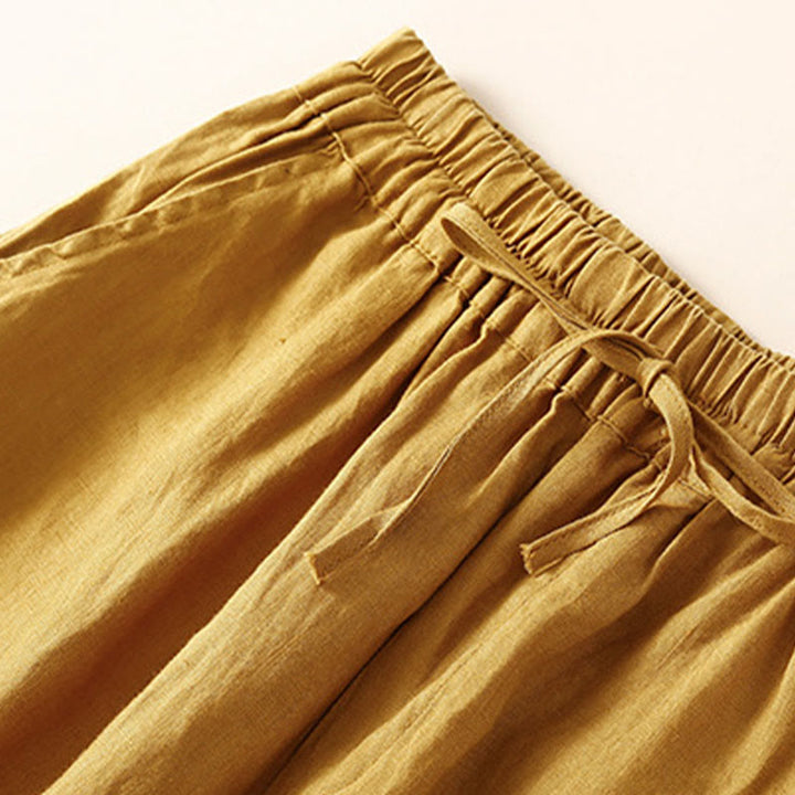 Buddha Stones無地フラワー ルーズドローストリング ハーレムパンツ ポケット付き - image 32