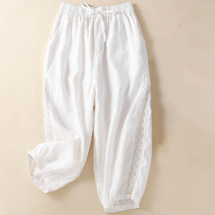 Buddha Stones無地フラワー ルーズドローストリング ハーレムパンツ ポケット付き - image 12