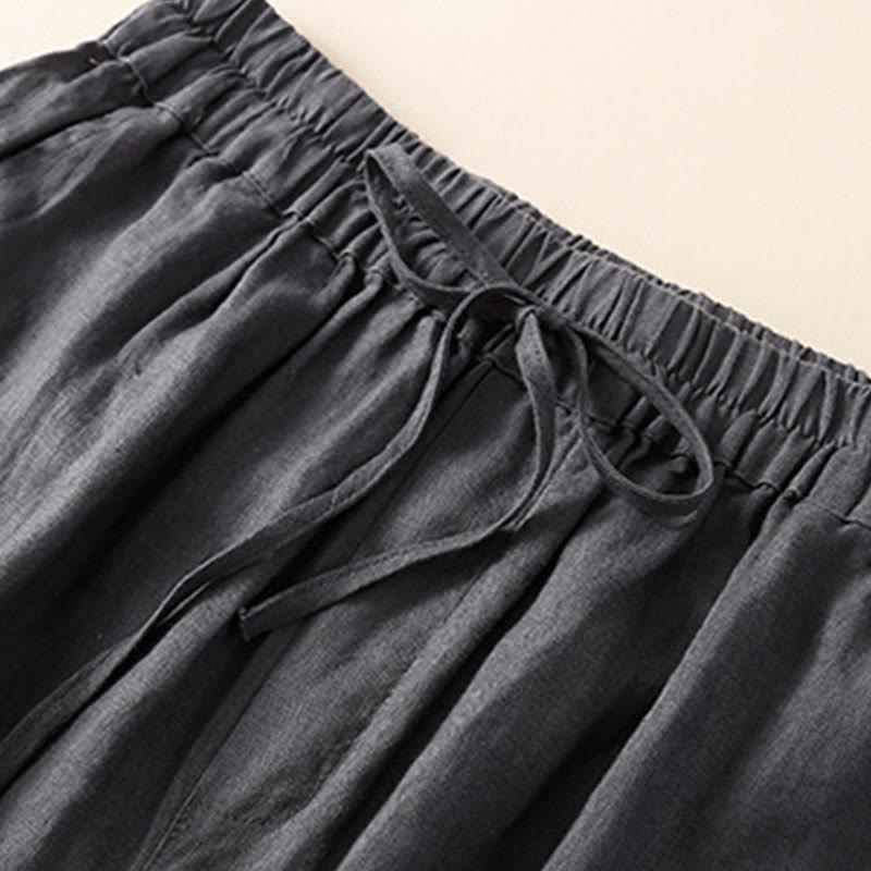 Buddha Stones無地フラワー ルーズドローストリング ハーレムパンツ ポケット付き - image 17