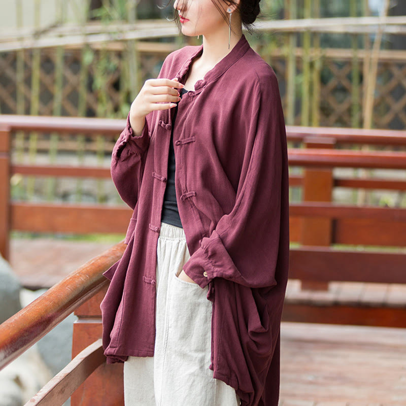 Buddha Stonesカエルボタン 長袖 禅瞑想 オープンフロント ジャケット ポケット付き - image 4