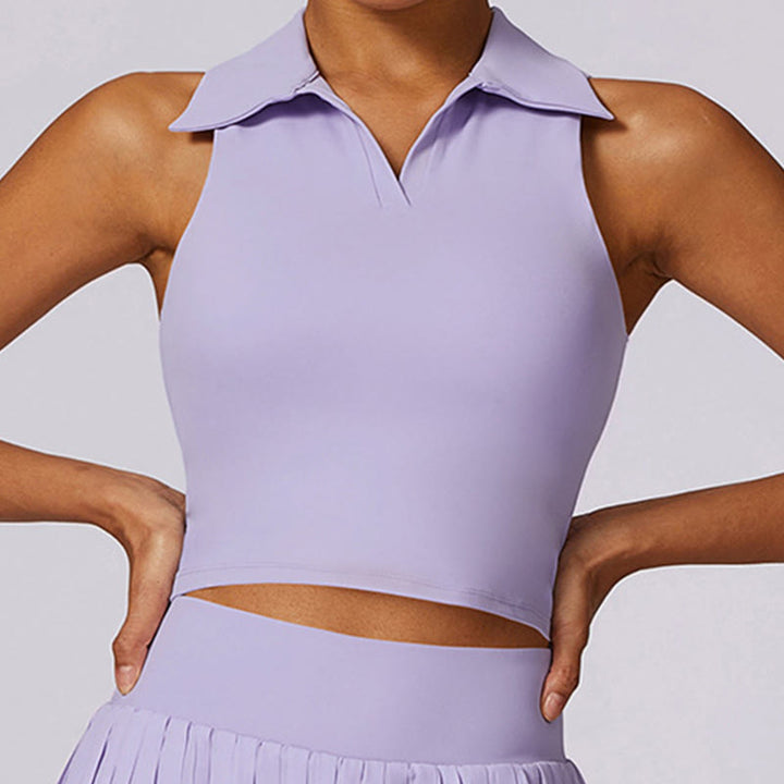 Buddha Stonesポロカラー クロップタンクトップ テニススカート プリーツショーツ ポケット付き スポーツ ヨガウェア - image 7