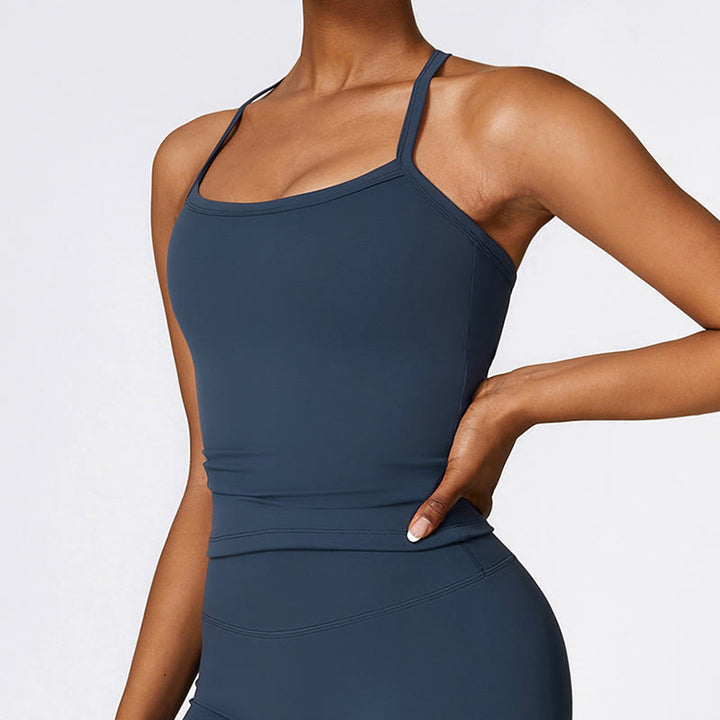 Buddha Stones無地 クロップ タンクトップ ハイウエスト ショーツ スポーツ フィットネス ジム ヨガ ウェア - image 1