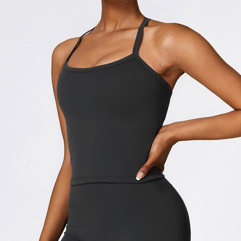 Buddha Stones無地 クロップ タンクトップ ハイウエスト ショーツ スポーツ フィットネス ジム ヨガ ウェア - image 13