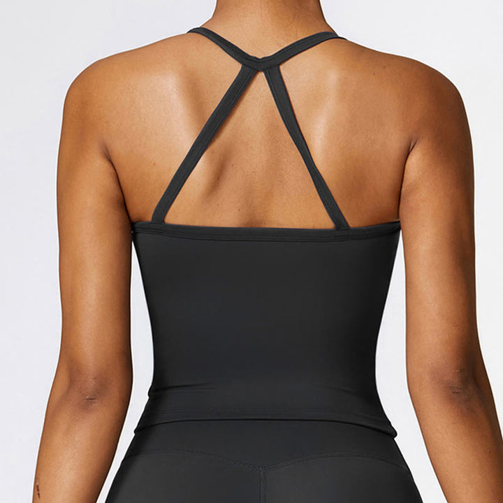 Buddha Stones無地 クロップ タンクトップ ハイウエスト ショーツ スポーツ フィットネス ジム ヨガ ウェア - image 16