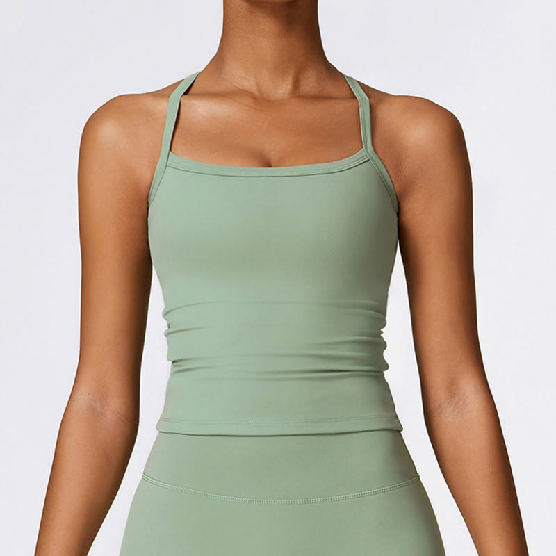 Buddha Stones無地 クロップ タンクトップ ハイウエスト ショーツ スポーツ フィットネス ジム ヨガ ウェア - image 53