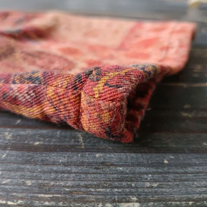 Buddha Stonesオレンジフラワージオメトリックプリントコットンオープンフロントジャケット(ポケット付き) - image 14