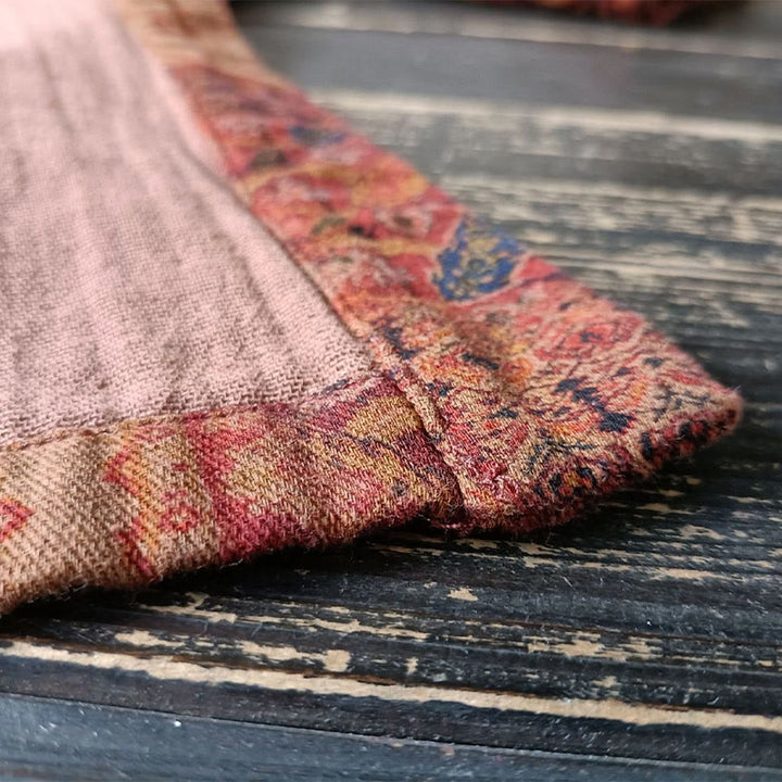 Buddha Stonesオレンジフラワージオメトリックプリントコットンオープンフロントジャケット(ポケット付き) - image 13