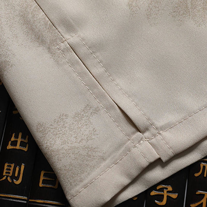 Buddha Stones、山、木々、唐装、漢服、伝統制服、半袖、トップス、パンツ、衣類、メンズセット - image 7