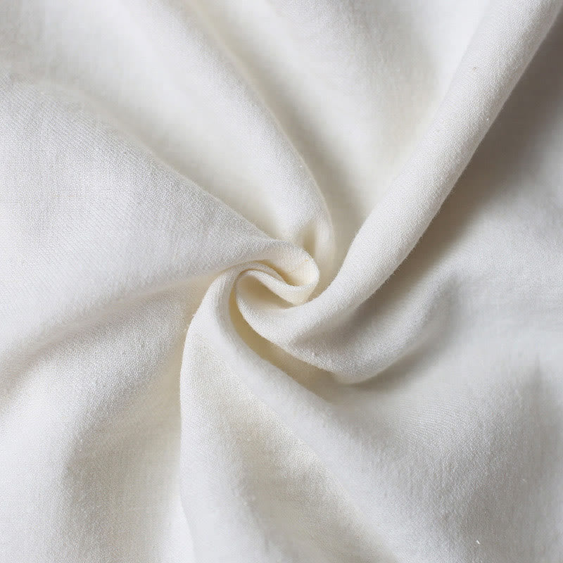 Buddha Stonesフラワージャカードミディドレス 長袖コットンリネンドレス ワイドレッグパンツ ポケット付き