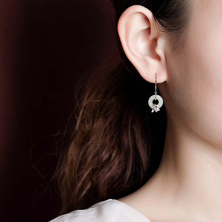 Buddha Stones925 スターリングシルバー 和田翡翠 平和バックル 蘭 繁栄のイヤリング