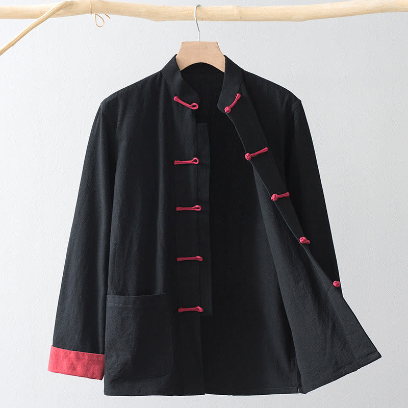 Buddha Stonesカエルボタン 中国唐装シャツ コットンリネン メンズジャケット 衣類 - image 1