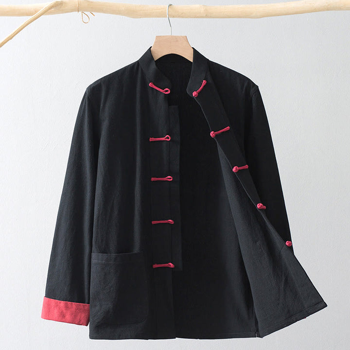 Buddha Stonesカエルボタン 中国唐装シャツ コットンリネン メンズジャケット 衣類 - image 1