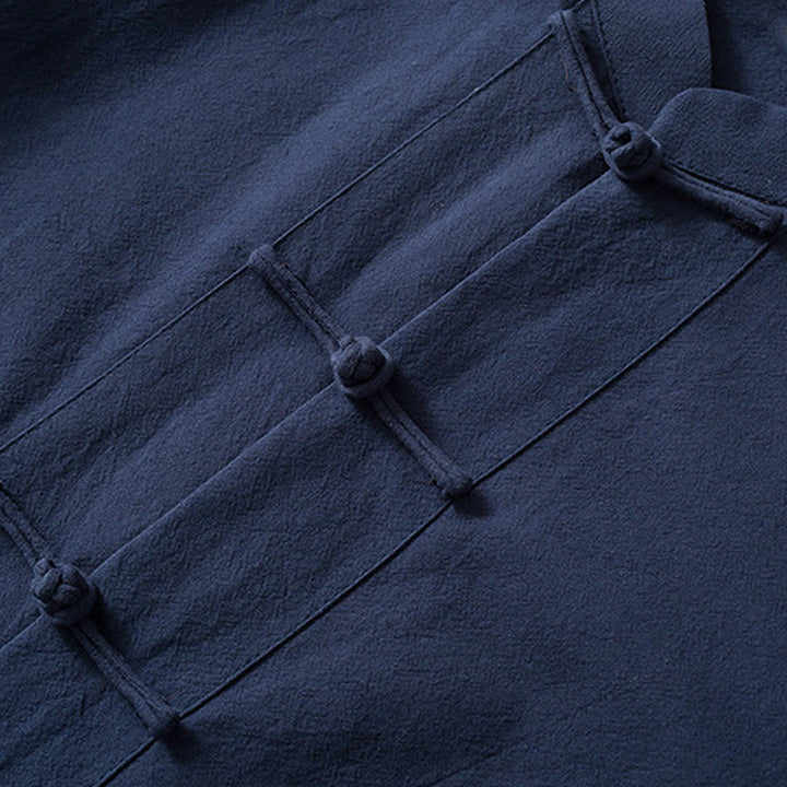 Buddha Stonesカエルボタン 中国唐装シャツ コットンリネン メンズジャケット 衣類 - image 8