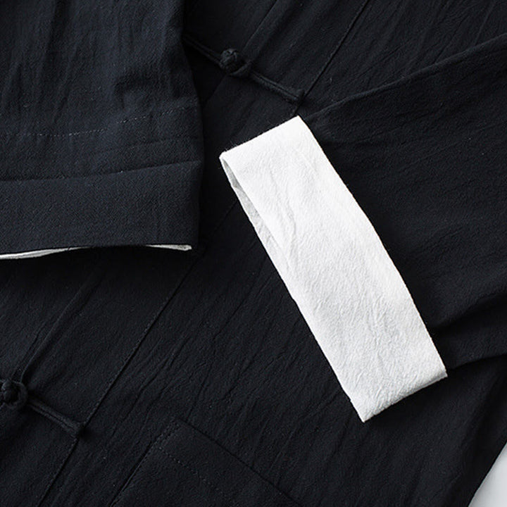 Buddha Stonesカエルボタン 中国唐装 半袖シャツ コットン メンズ ポケット付き - image 15