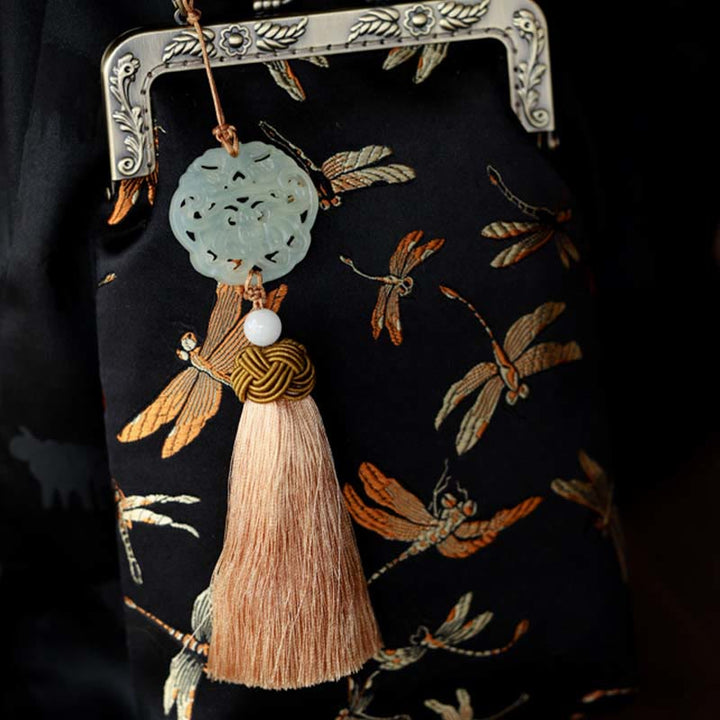 Buddha Stonesの小さなトンボのメタルチェーンクロスボディバッグショルダーバッグ携帯電話バッグ