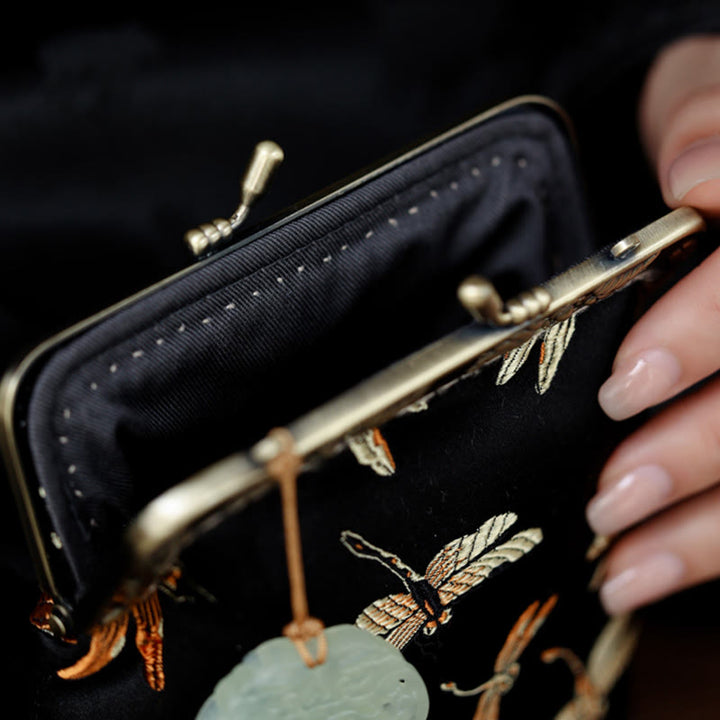 Buddha Stonesの小さなトンボのメタルチェーンクロスボディバッグショルダーバッグ携帯電話バッグ