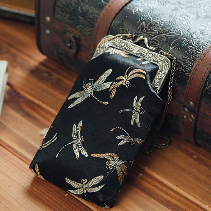 Buddha Stonesの小さなトンボのメタルチェーンクロスボディバッグショルダーバッグ携帯電話バッグ