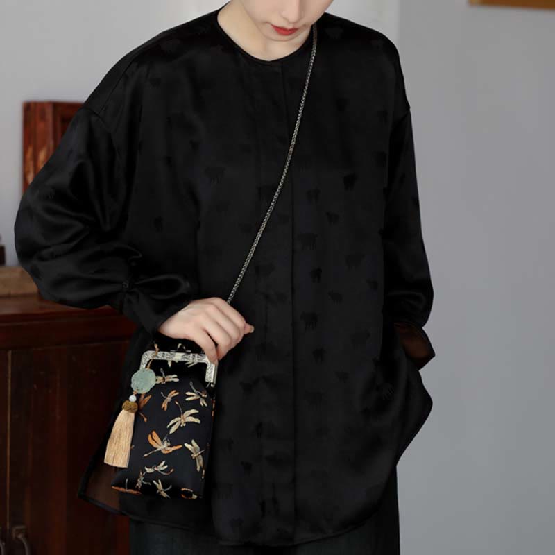 Buddha Stonesの小さなトンボのメタルチェーンクロスボディバッグショルダーバッグ携帯電話バッグ