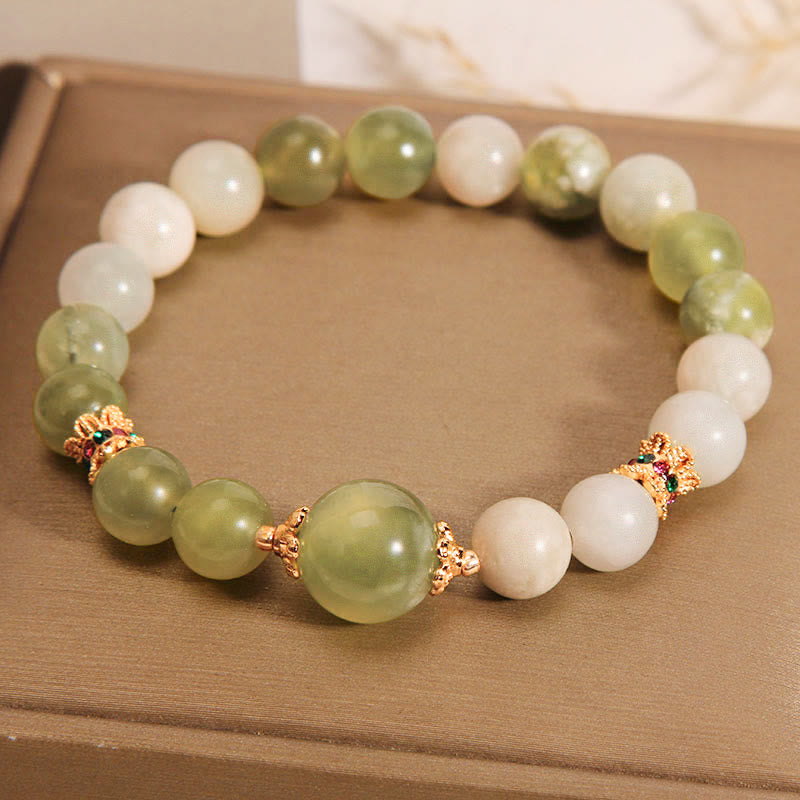 Buddha Stonesグリーングレープカラー翡翠 豊穣のブレスレット