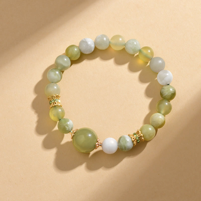 Buddha Stonesグリーングレープカラー翡翠 豊穣のブレスレット