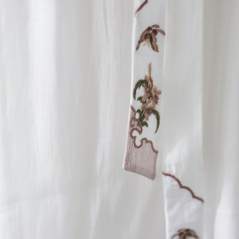 Buddha Stonesフラワー刺繍半袖Tシャツ ワイドレッグパンツ 2点セット