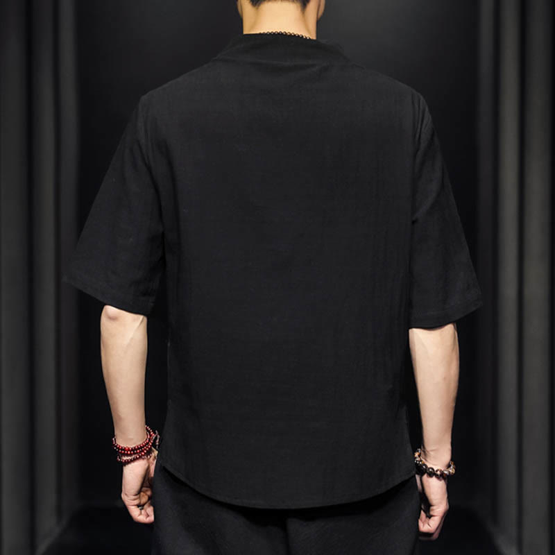 Buddha Stonesカジュアル サマー ハーフスリーブ シャツ コットン メンズ ウェア - image 11