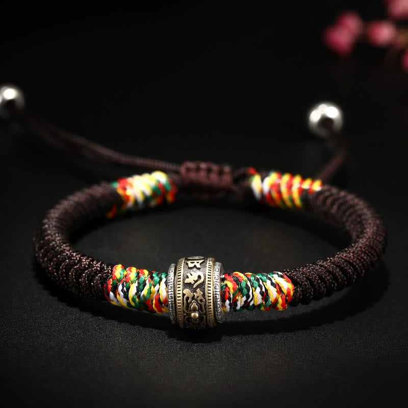 Buddha Stones925スターリングシルバーオーム・マニ・パドメ・フムキングコングノット 信仰ブレスレット - ブラウン(手首周り:14~21cm) - オーム・マニ・パドメ・フム - image 20