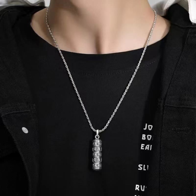 Buddha Stonesオーム・マニ・パドメ・フム卍ツイストチェーン知恵ネックレスペンダント - image 5