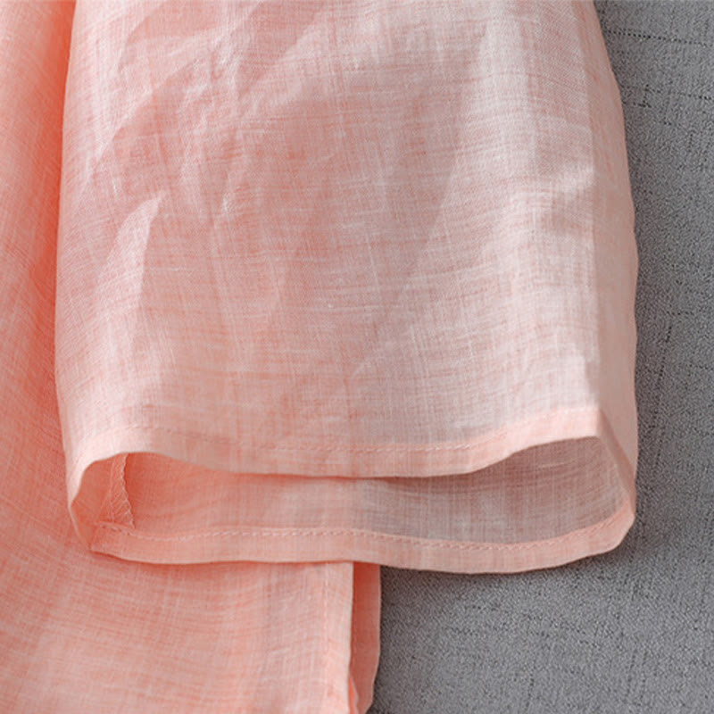 Buddha Stones無地 フロッグボタン 七分袖 ダブルレイヤー コットンリネンシャツ - image 22