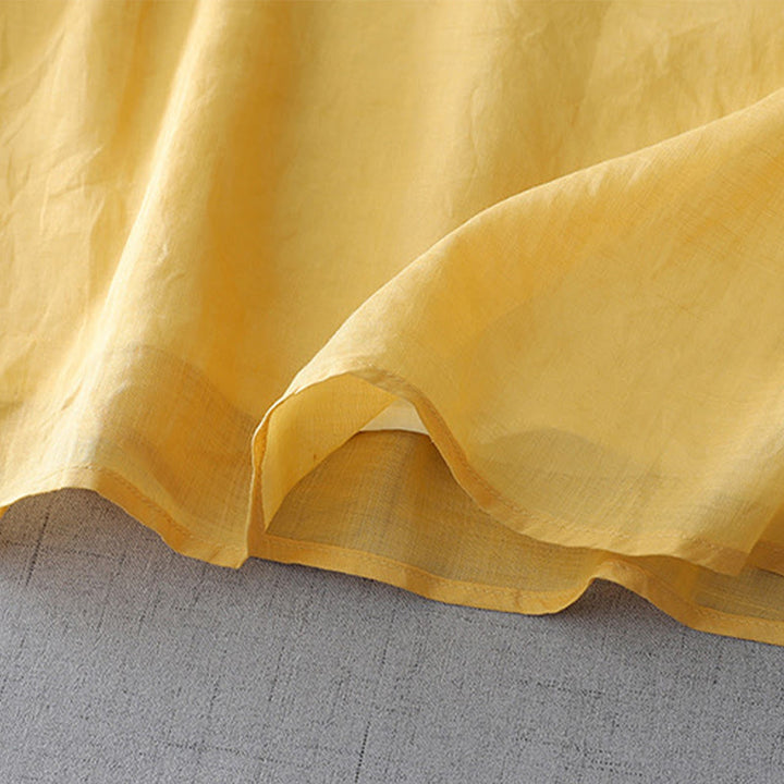 Buddha Stones無地 フロッグボタン 七分袖 ダブルレイヤー コットンリネンシャツ - image 15