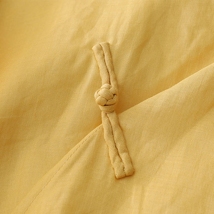 Buddha Stones無地 フロッグボタン 七分袖 ダブルレイヤー コットンリネンシャツ - image 11