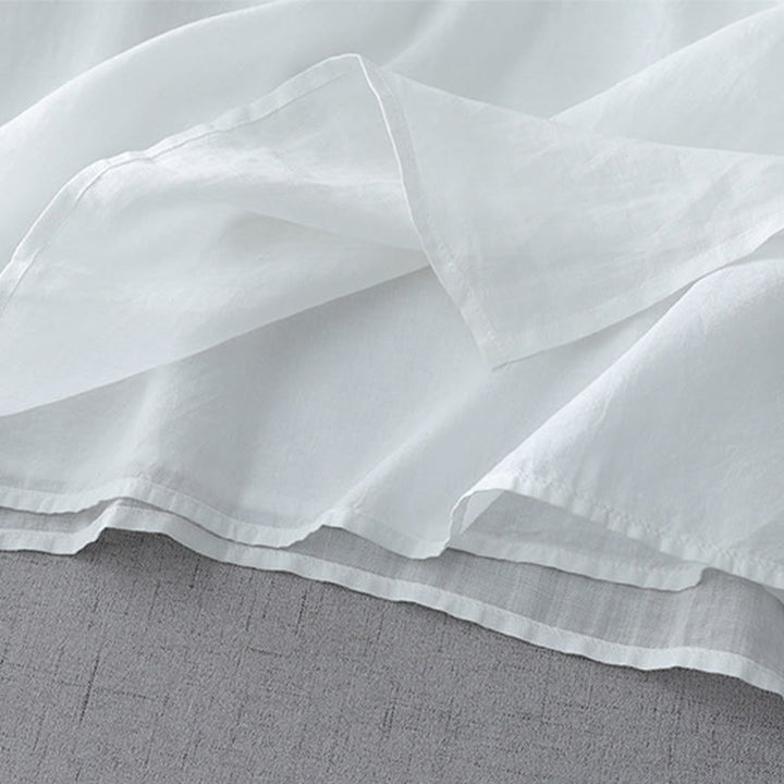 Buddha Stones無地 フロッグボタン 七分袖 ダブルレイヤー コットンリネンシャツ - image 5