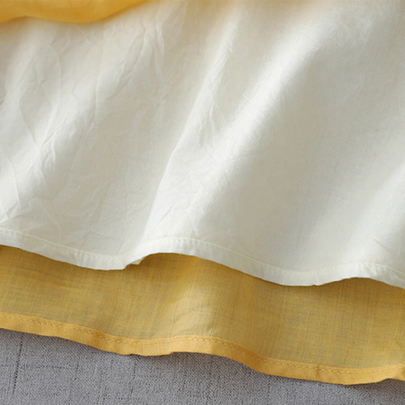 Buddha Stones無地 フロッグボタン 七分袖 ダブルレイヤー コットンリネンシャツ - image 18